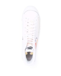 Baskets montantes en cuir imprimées blanches Nike