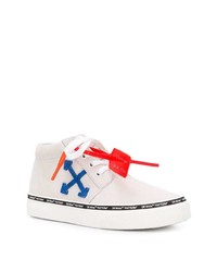 Baskets montantes en cuir imprimées blanches Off-White