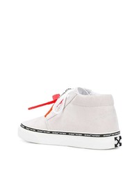 Baskets montantes en cuir imprimées blanches Off-White