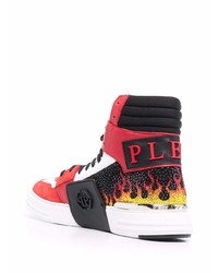 Baskets montantes en cuir imprimées multicolores Philipp Plein