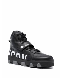 Baskets montantes en cuir imprimées noires et blanches DSQUARED2