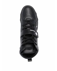 Baskets montantes en cuir imprimées noires et blanches DSQUARED2