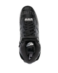 Baskets montantes en cuir imprimées noires Nike