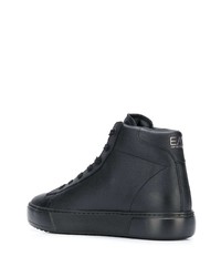 Baskets montantes en cuir imprimées noires Ea7 Emporio Armani