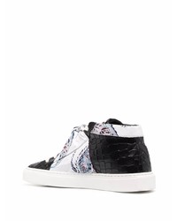 Baskets montantes en cuir imprimées noires Hide&Jack