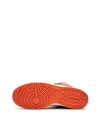 Baskets montantes en cuir imprimées orange Nike