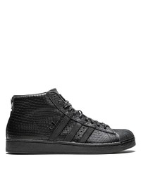 Baskets montantes en cuir imprimées serpent noires adidas