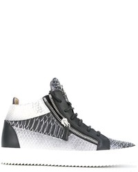 Baskets montantes en cuir imprimées serpent noires Giuseppe Zanotti Design