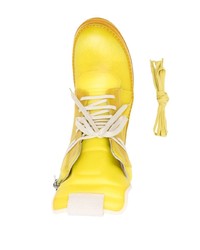 Baskets montantes en cuir jaunes Rick Owens