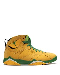 Baskets montantes en cuir jaunes Jordan