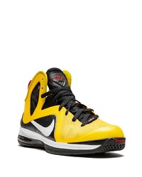 Baskets montantes en cuir jaunes Nike