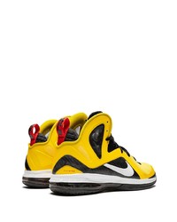 Baskets montantes en cuir jaunes Nike