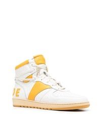 Baskets montantes en cuir jaunes Rhude