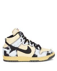 Baskets montantes en cuir jaunes Nike