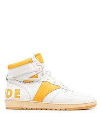 Baskets montantes en cuir jaunes Rhude