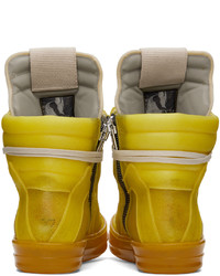 Baskets montantes en cuir jaunes Rick Owens