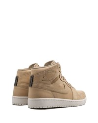 Baskets montantes en cuir marron clair Jordan