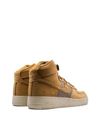 Baskets montantes en cuir marron clair Nike