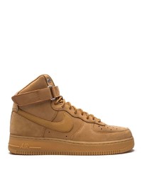 Baskets montantes en cuir marron clair Nike