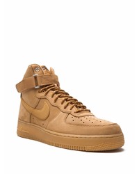 Baskets montantes en cuir marron clair Nike