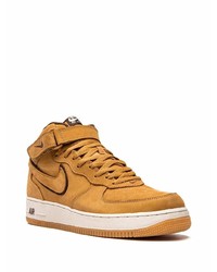 Baskets montantes en cuir marron clair Nike