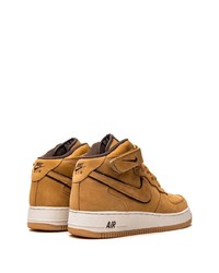 Baskets montantes en cuir marron clair Nike