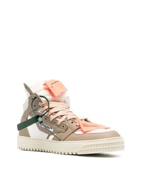 Baskets montantes en cuir marron clair Off-White