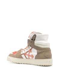 Baskets montantes en cuir marron clair Off-White