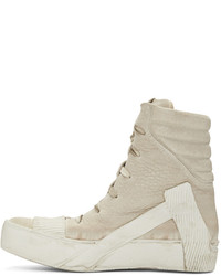 Baskets montantes en cuir marron clair Boris Bidjan Saberi