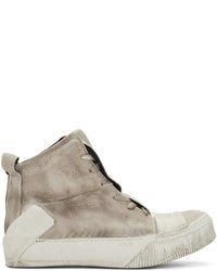 Baskets montantes en cuir marron clair Boris Bidjan Saberi