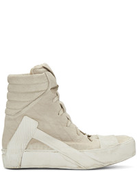 Baskets montantes en cuir marron clair Boris Bidjan Saberi