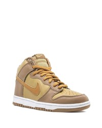 Baskets montantes en cuir marron clair Nike