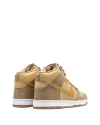 Baskets montantes en cuir marron clair Nike