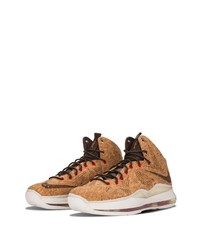 Baskets montantes en cuir marron clair Nike