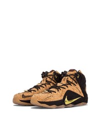 Baskets montantes en cuir marron clair Nike