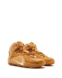 Baskets montantes en cuir marron clair Nike