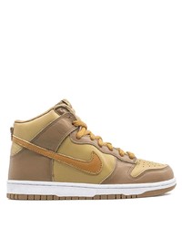 Baskets montantes en cuir marron clair Nike