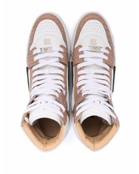 Baskets montantes en cuir marron clair Philipp Plein