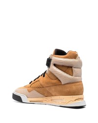 Baskets montantes en cuir marron clair Maison Margiela