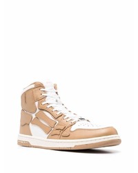 Baskets montantes en cuir marron clair Amiri