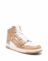 Baskets montantes en cuir marron clair Amiri