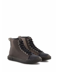 Baskets montantes en cuir marron foncé Giuseppe Zanotti