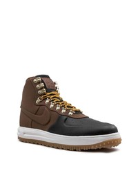 Baskets montantes en cuir marron foncé Nike