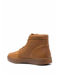 Baskets montantes en cuir marron Timberland