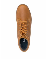 Baskets montantes en cuir marron Timberland