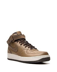 Baskets montantes en cuir marron Nike