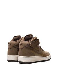 Baskets montantes en cuir marron Nike