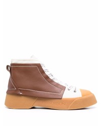 Baskets montantes en cuir marron JW Anderson