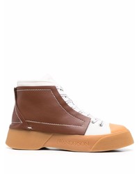 Baskets montantes en cuir marron JW Anderson