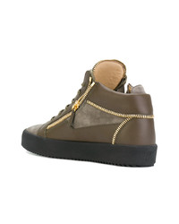 Baskets montantes en cuir marron Giuseppe Zanotti Design